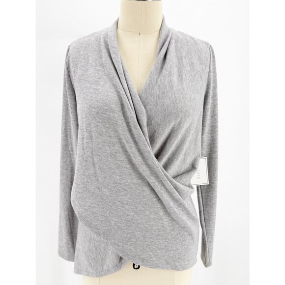 NEW Revolve | 1. State Cross Front Cozy Knit Top in Silver Heather S - Picture 2 of 14
